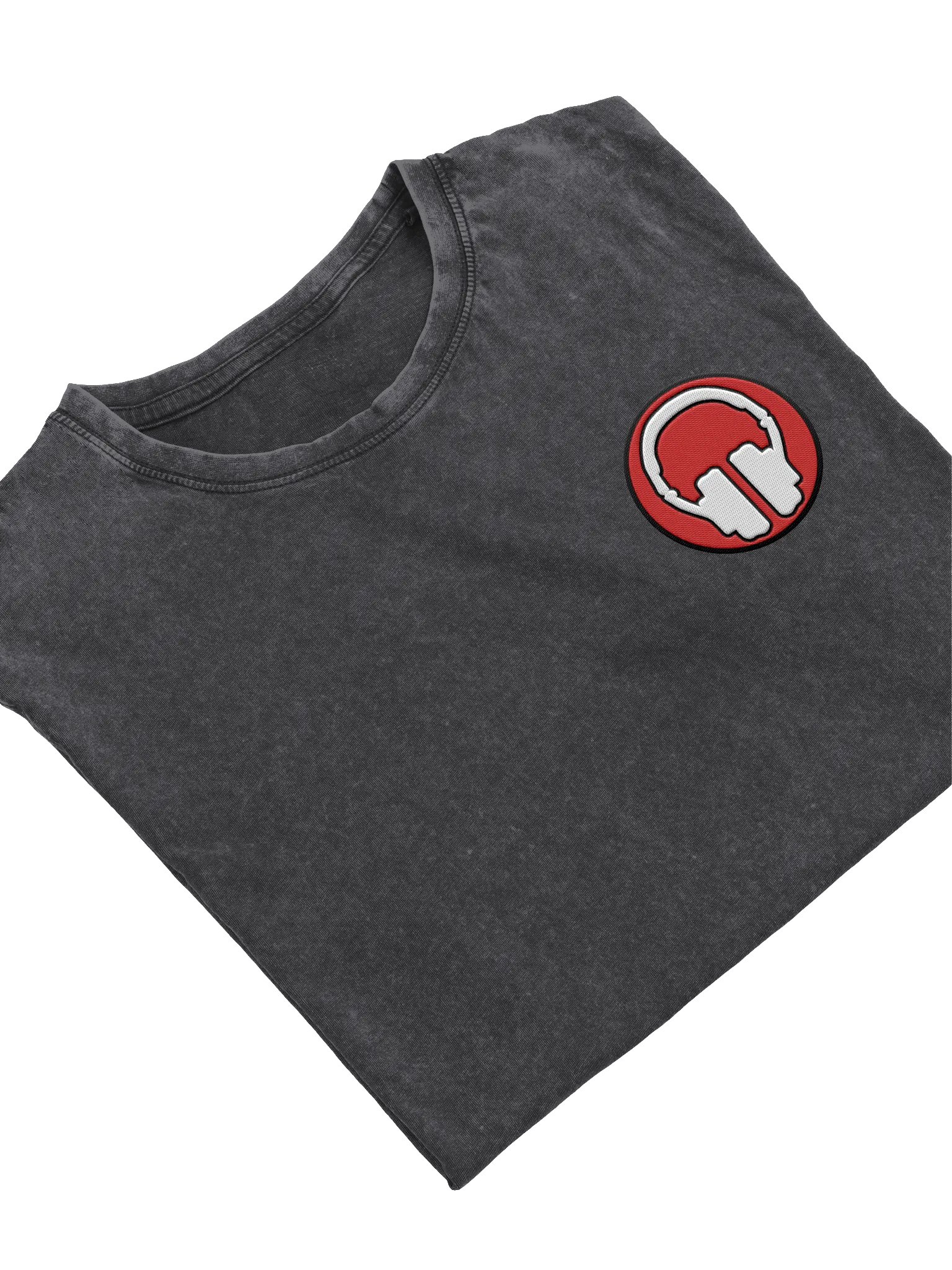 Headphones Embroidered Husky Denim T-Shirt product image (3)