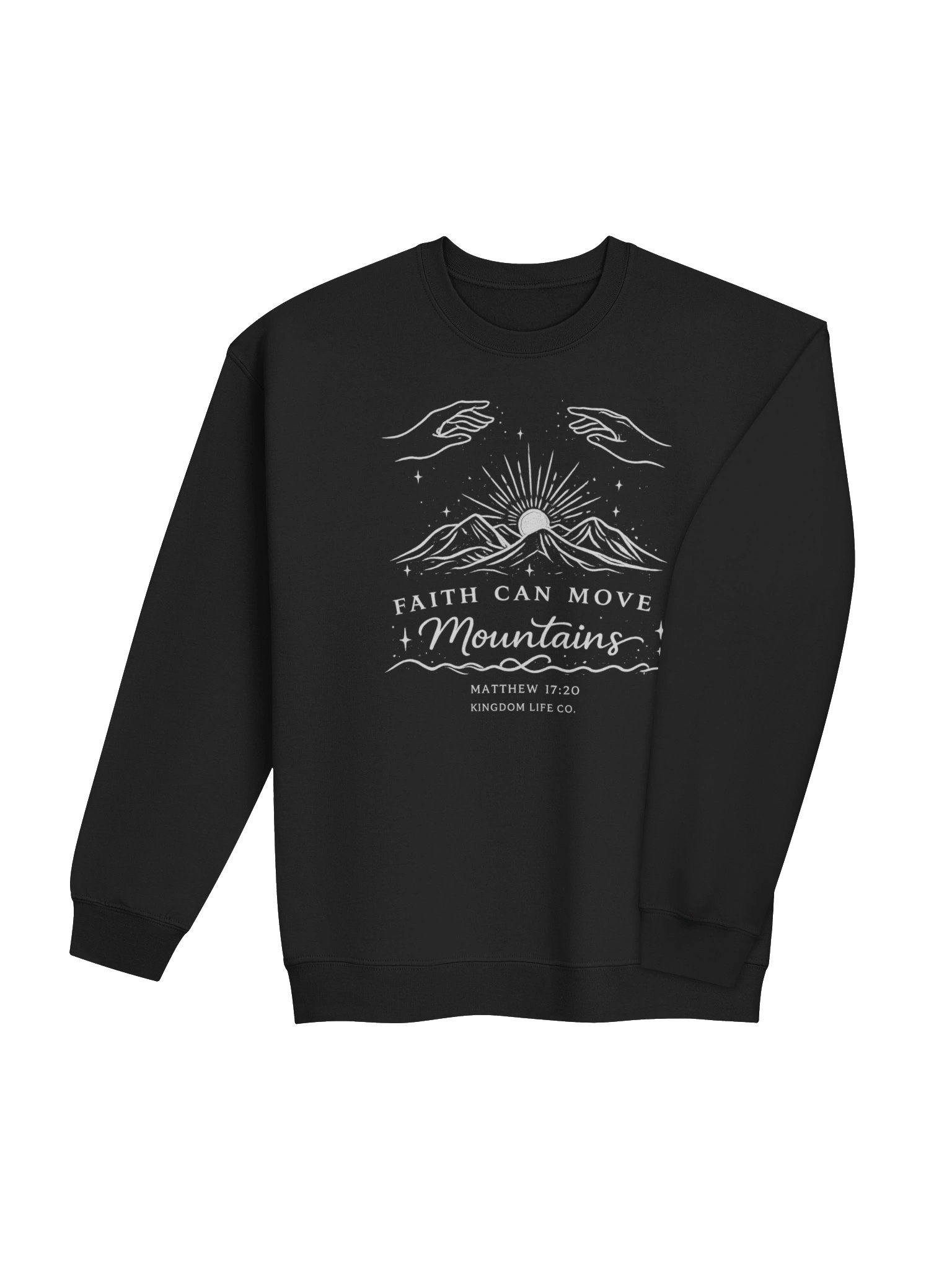 Faith Can Move Mountains Christian Sweatshirt, Matthew 17:20 Bible Verse Graphic Sweatshirt, Inspirational Faith Apparel, Boho Christian Gift - Kingdom Life Co. product image (13)