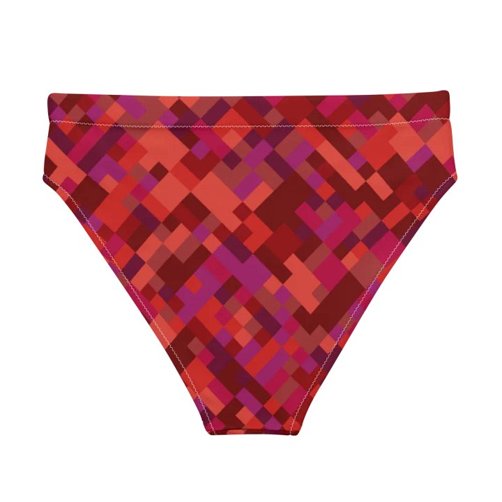 Colorful Mosaic Pattern Design High Waisted Bikini Bottom - v3 product image (1)