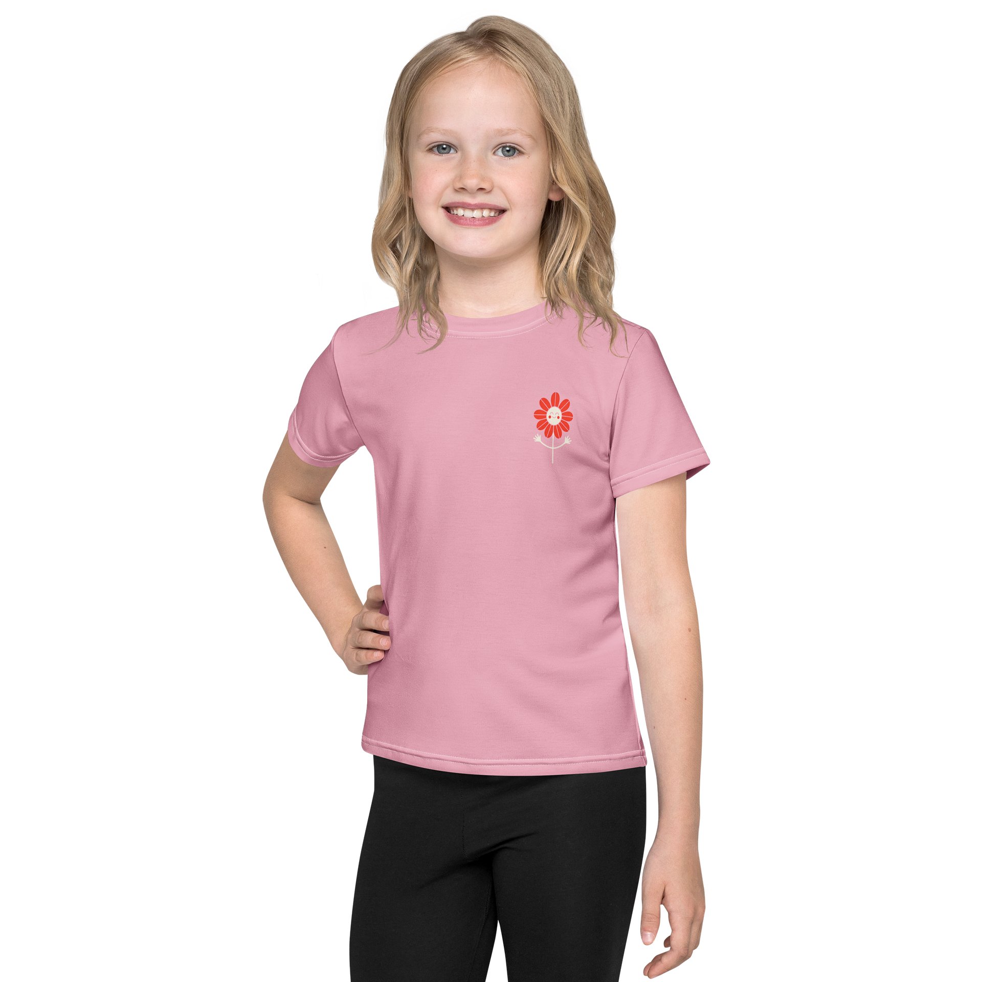 Smiley Blossom Kids Crewneck Tee product image (1)