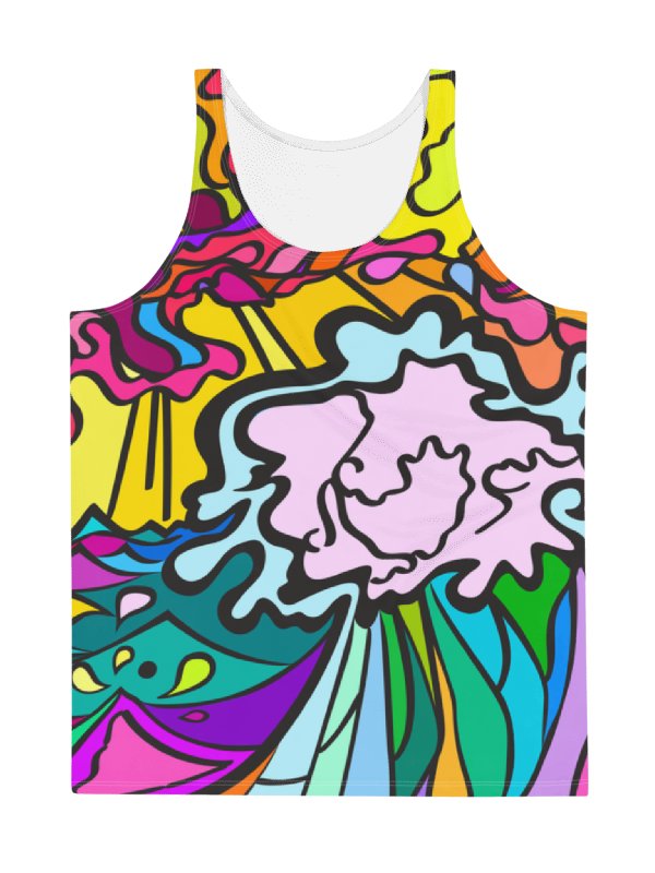 Vibrant Swirls All-Over Tank Top - Wave at Sunset product image (3)