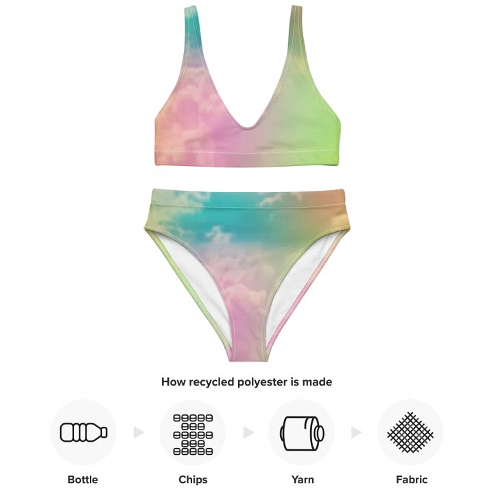 Blur cloud rainbow Design High Waisted Bikini - V11 product image (2)