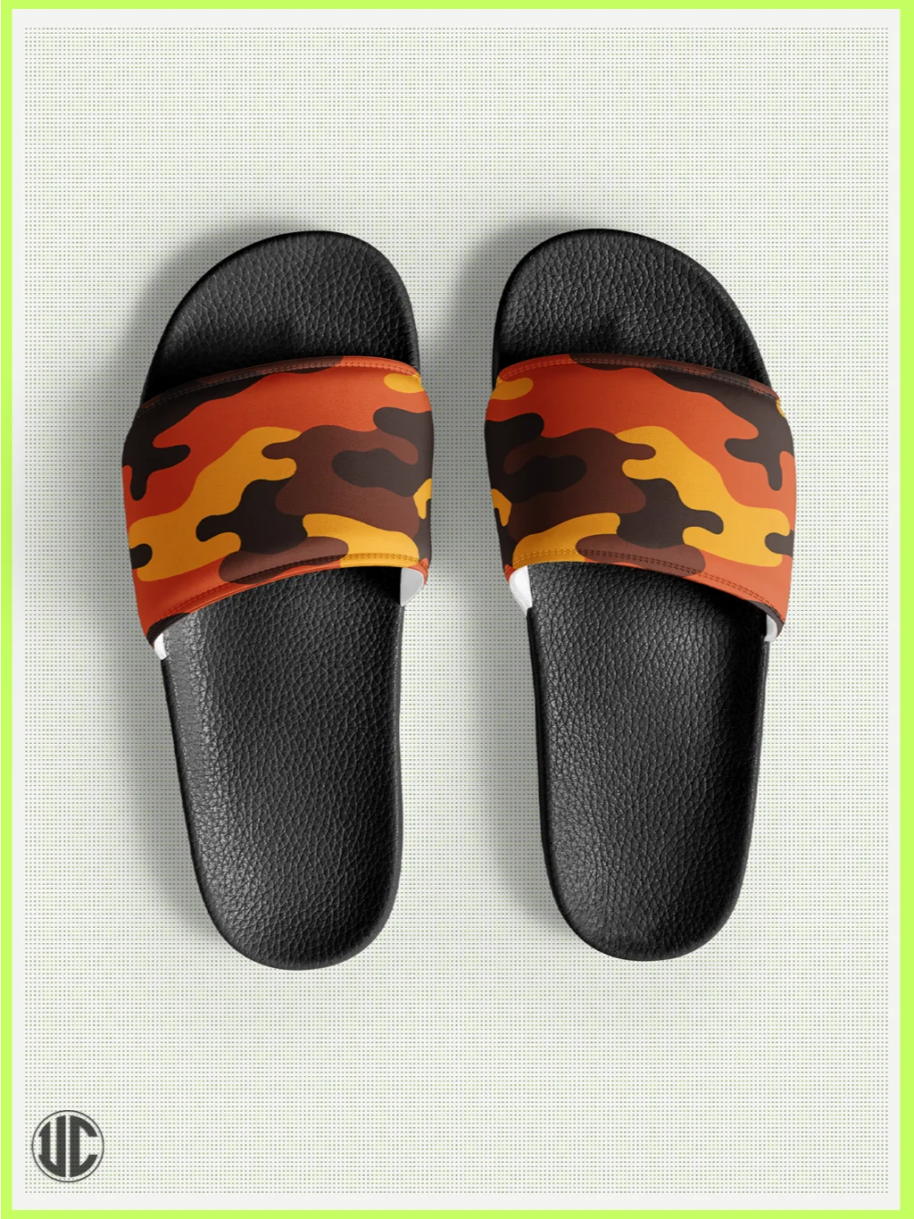 UnkoCon – Savage Sunset Orange Camo Women’s Slides product image (1)