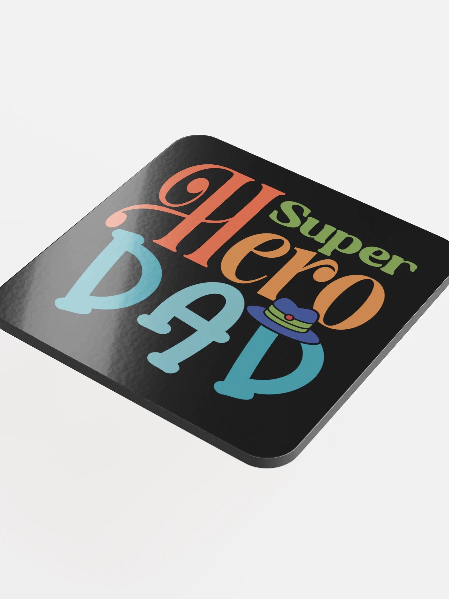 Super Hero Dad Glossed Cork Coaster product image (4)