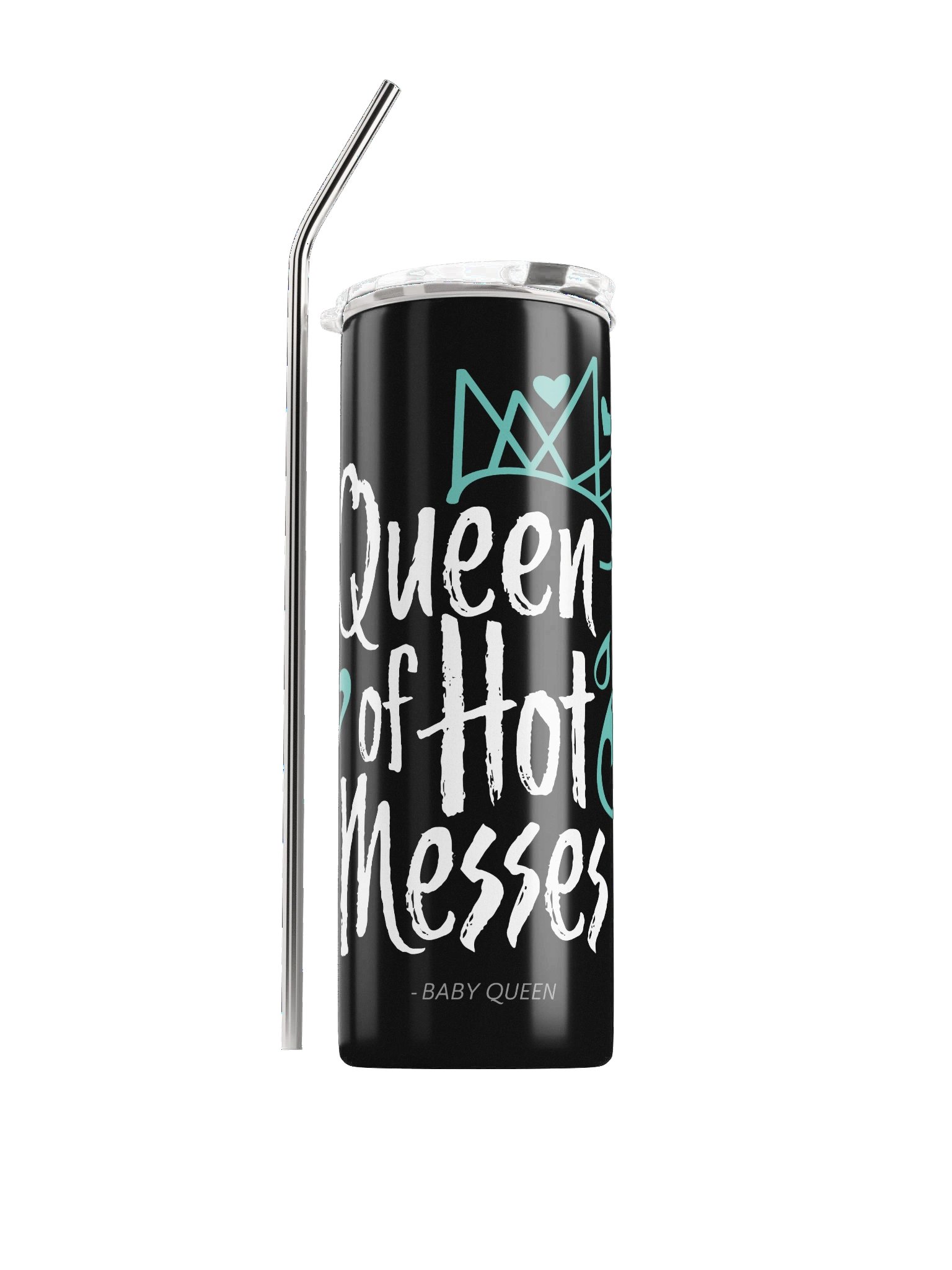 Queen Of Hot Messes Stainless Steel Tumbler (Black) product image (1)