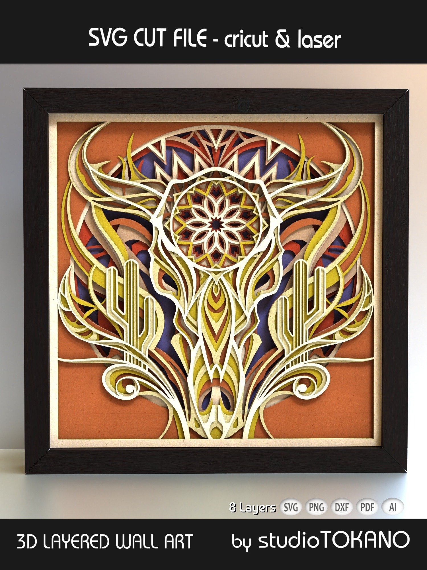 Cow Skull 3D SVG product image (5)