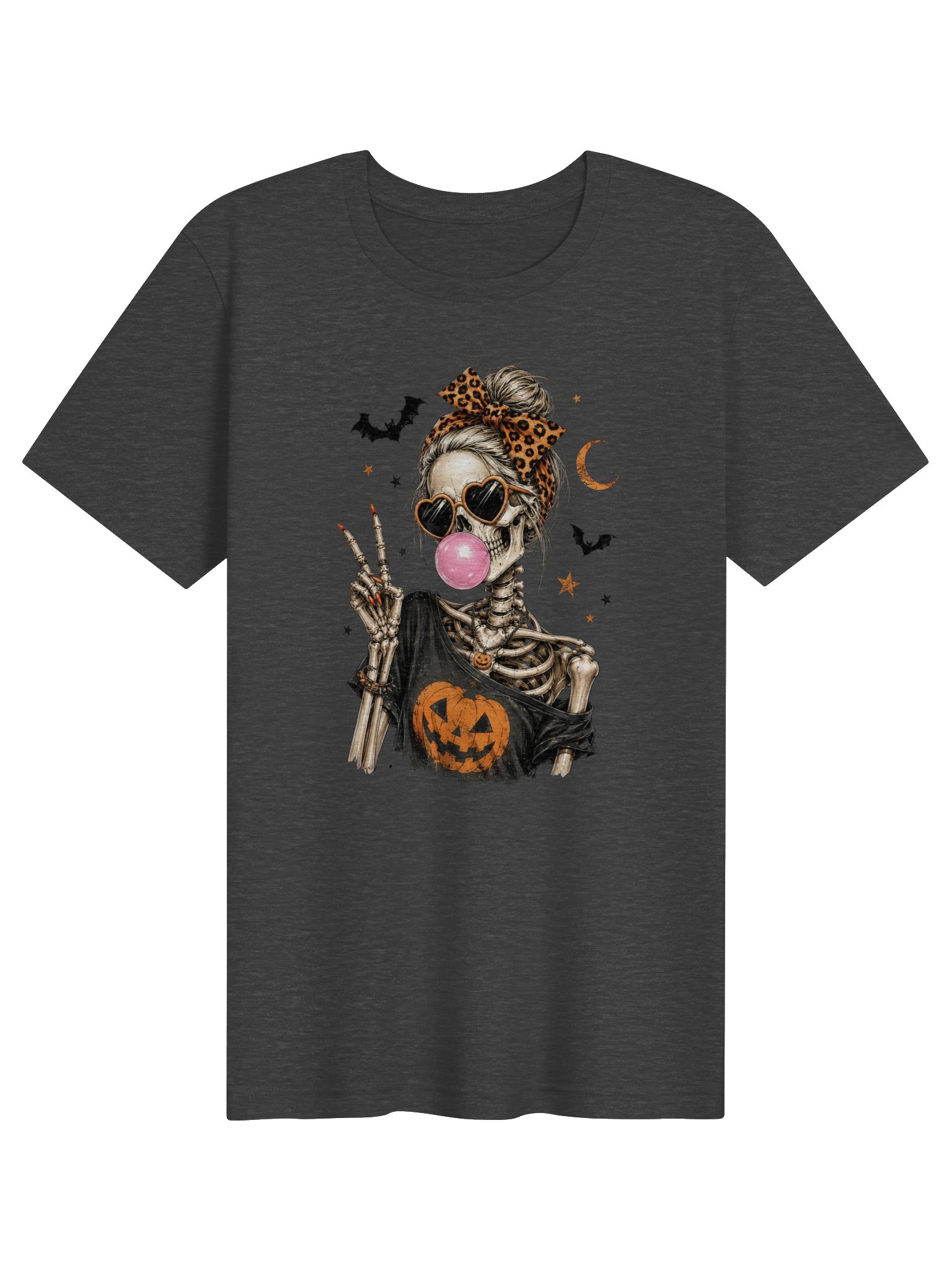 Spooky Skeleton Girl T-Shirt | Girly Halloween Graphic Tee product image (5)