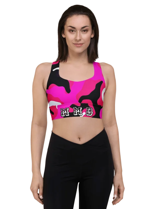 Flowing Pink Waves Longline Sports Bra product image (1)