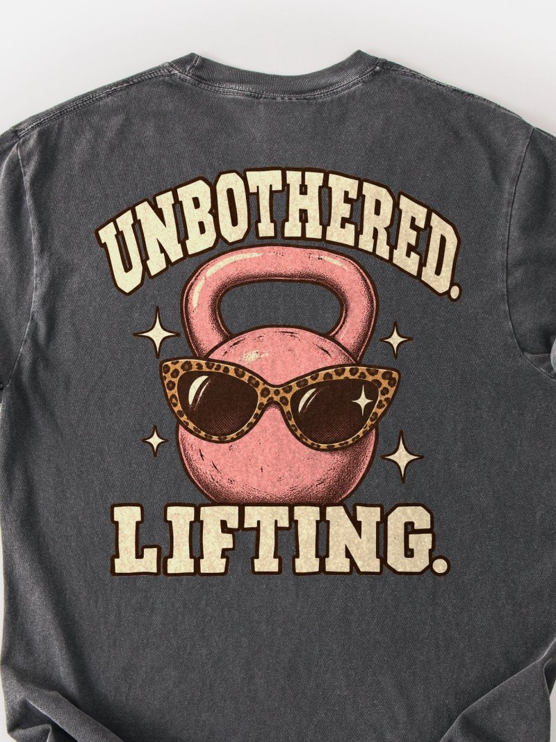 Unbothered. Lifting. Oversized Gym Tee | Pump Cover product image (2)