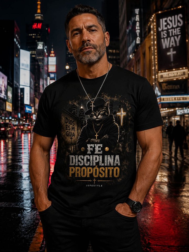 FE • DISCIPLINA • PROPÓSITO – Camiseta Streetwear Cristiana Motivacional para Hombres | JefeStyle product image (2)