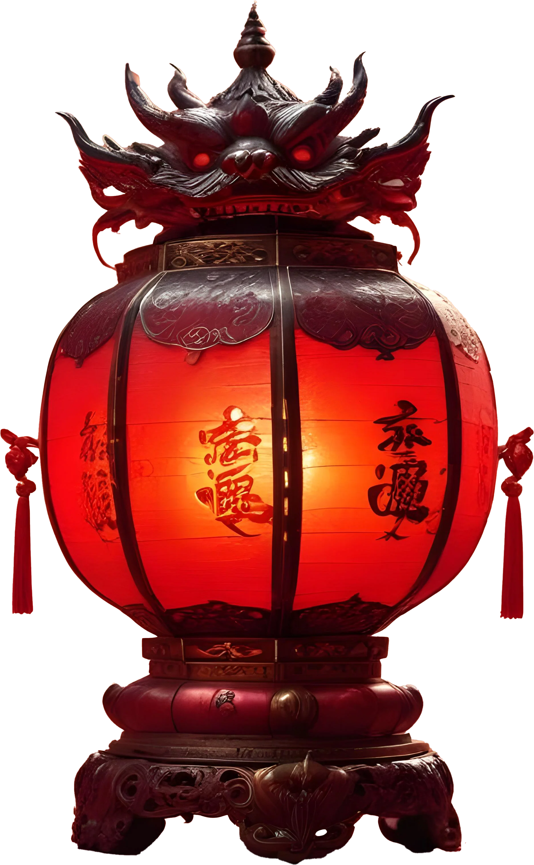 Chinese Lantern – Majestic Red Dragon Design for Lantern Festival PNG product image (1)
