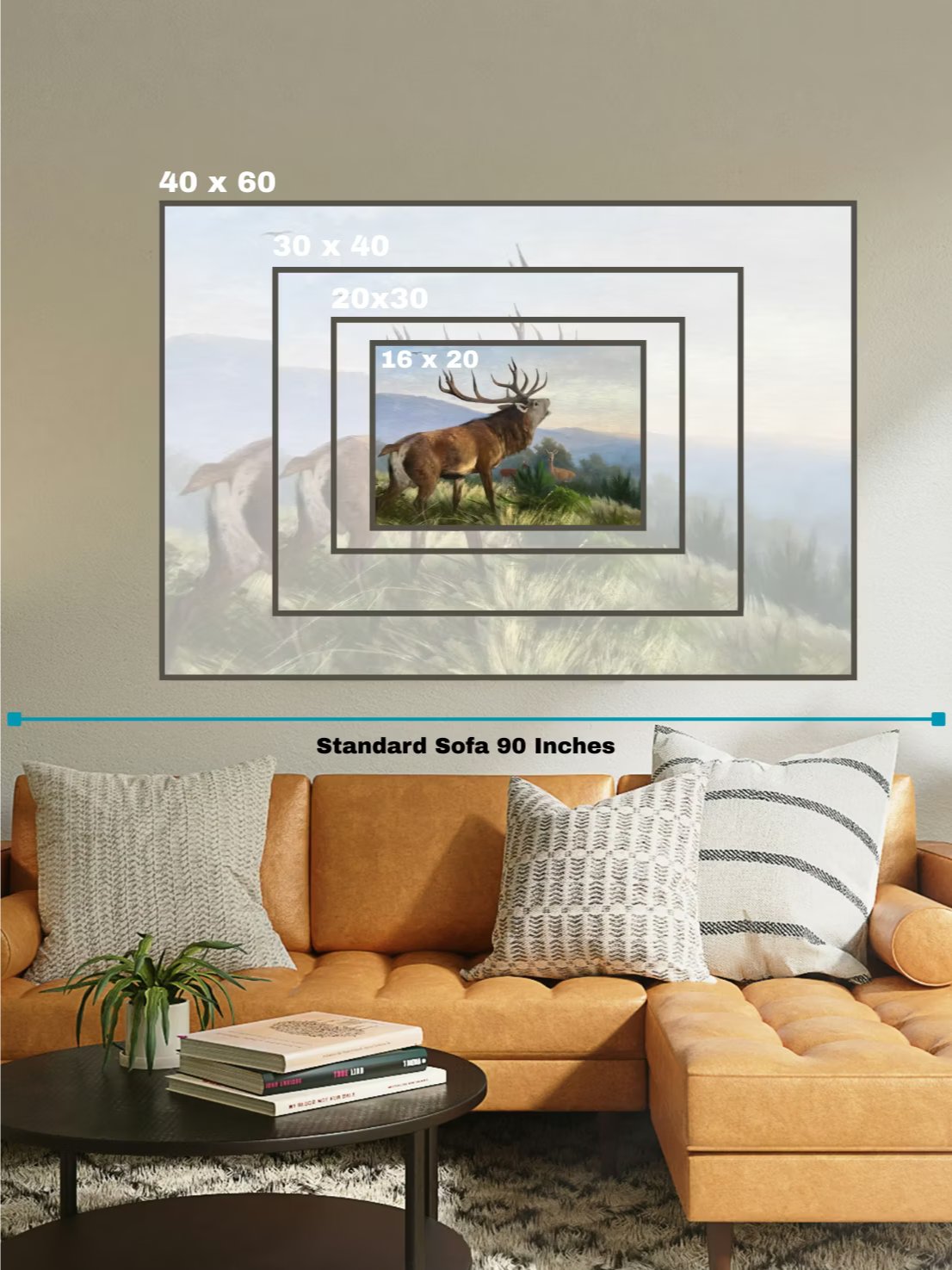 Antique Bellowing Red Deer Stag Canvas Print product image (9)