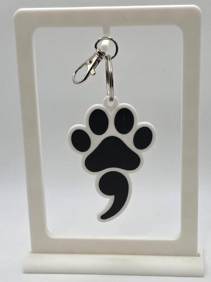 🐾 Dog Paw Semicolon Keychain | Symbol of Strength & Hope product image (1)