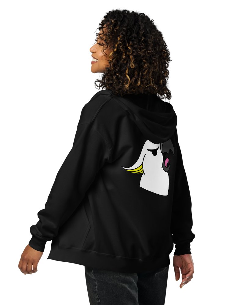 Screaming Cockatoo With Text on the Front Classic Zip Hoodie Multicolor product image (23)