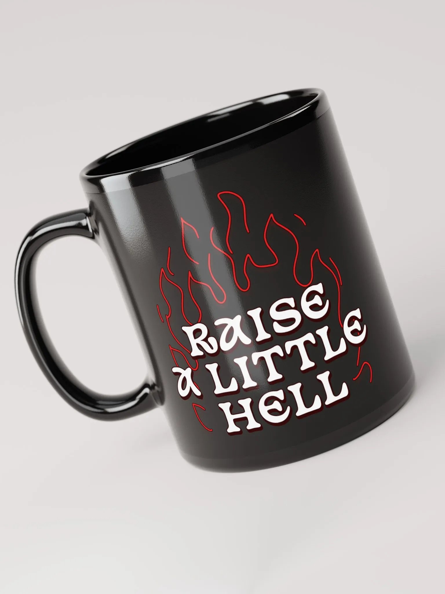 Raise a Little Hell BLACK GLOSSY MUG product image (4)