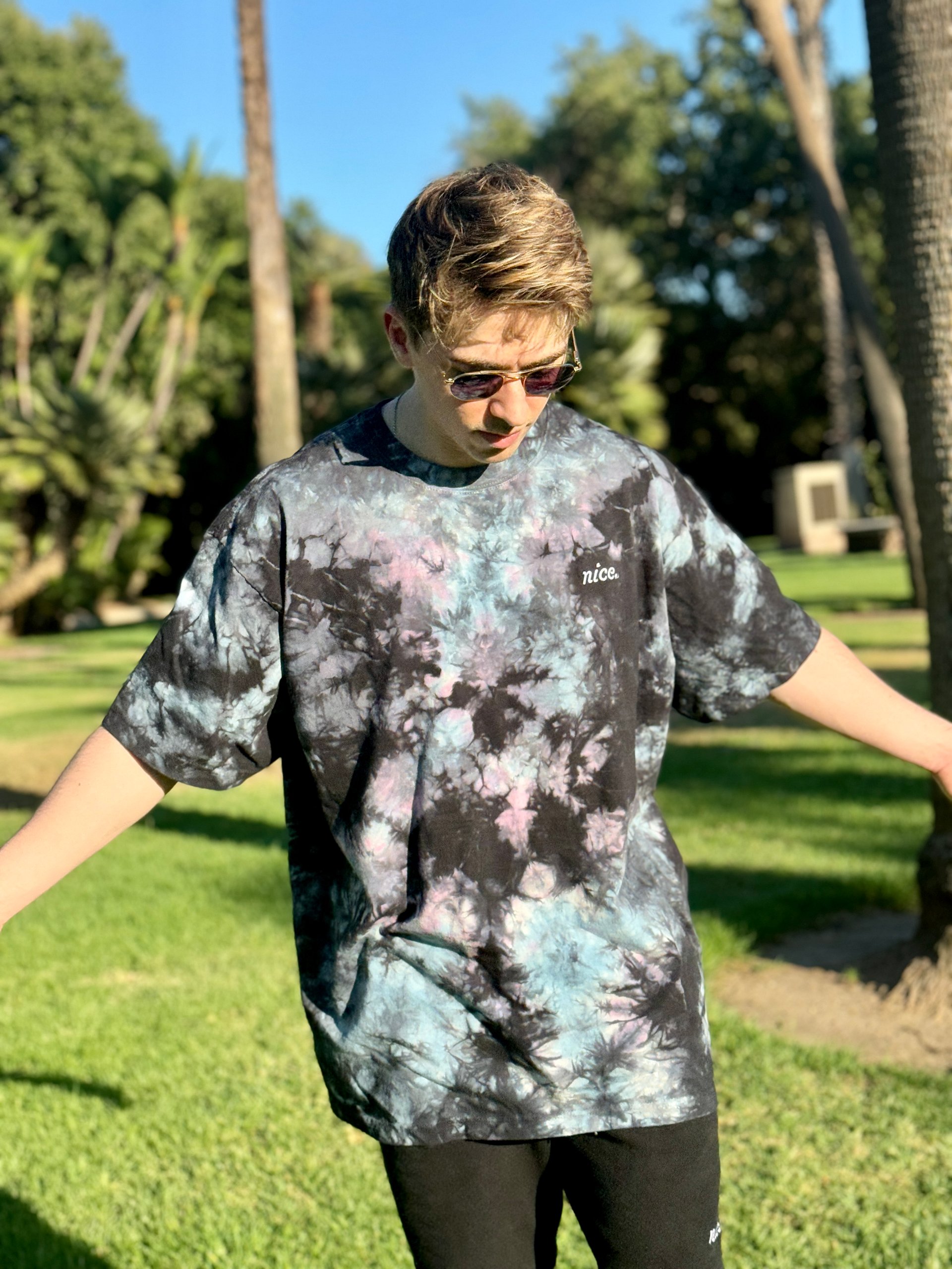 Nice. Embroidered Tie Dye Tee (Milky Way) product image (9)