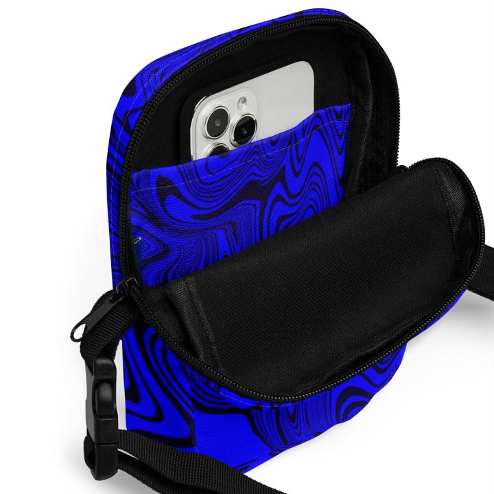 Utility Crossbody Bag - Abstract Blue Swirls product image (2)