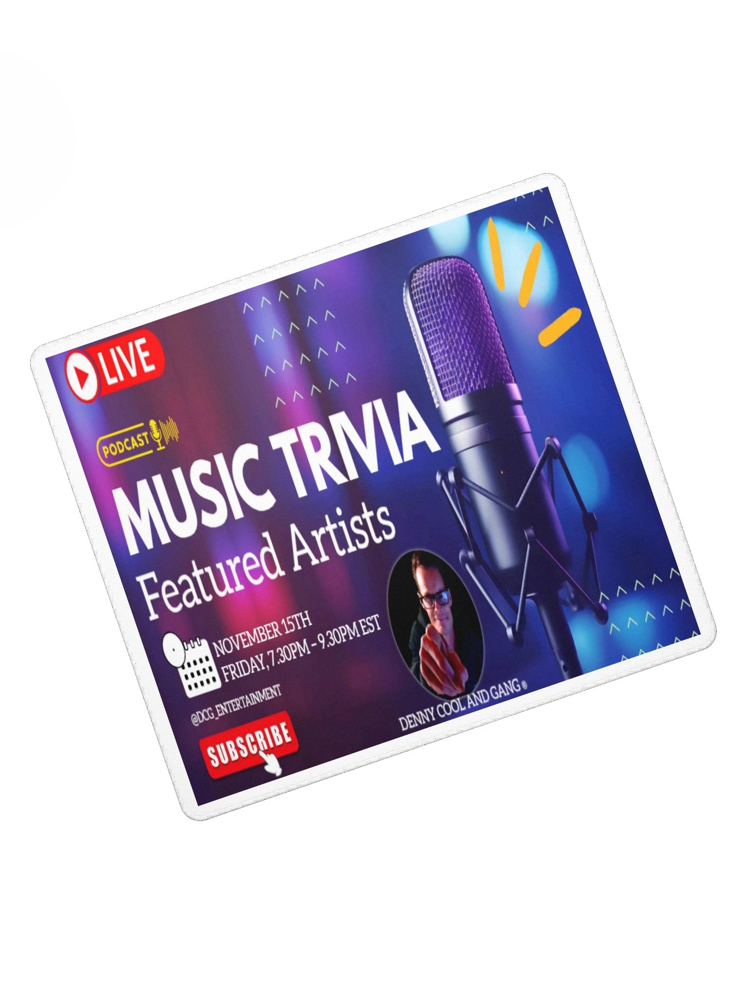 Music Trivia Night Show Banner Mouse Pad product image (5)