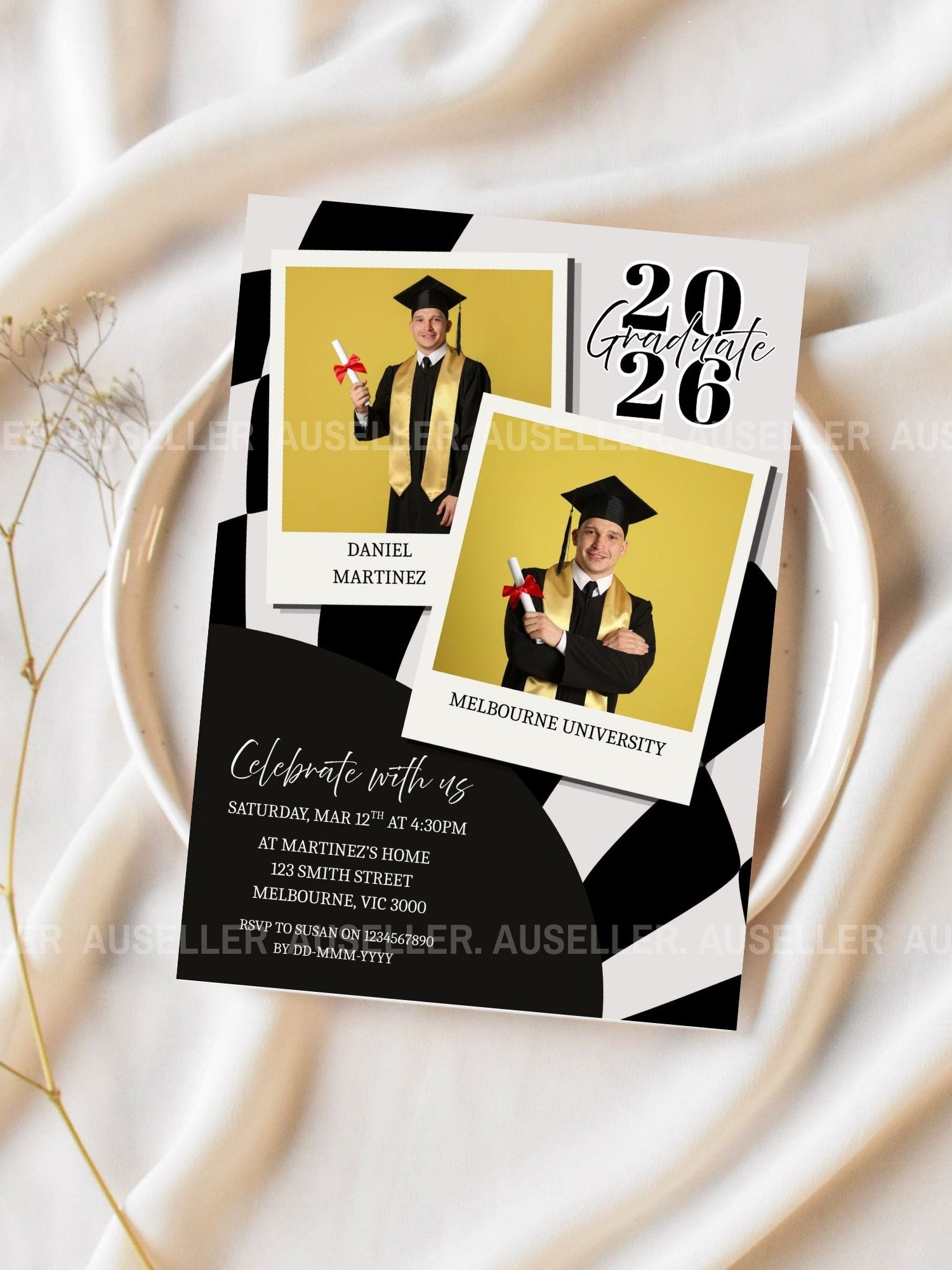 Modern Graduation Invitation 2026 Editable Canva Template product image (2)
