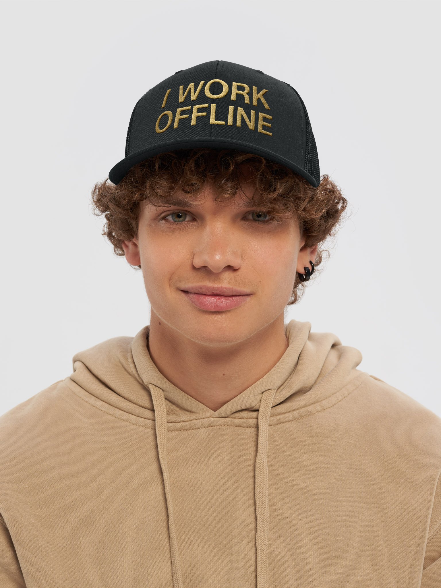 I work offline trucker hat product image (5)