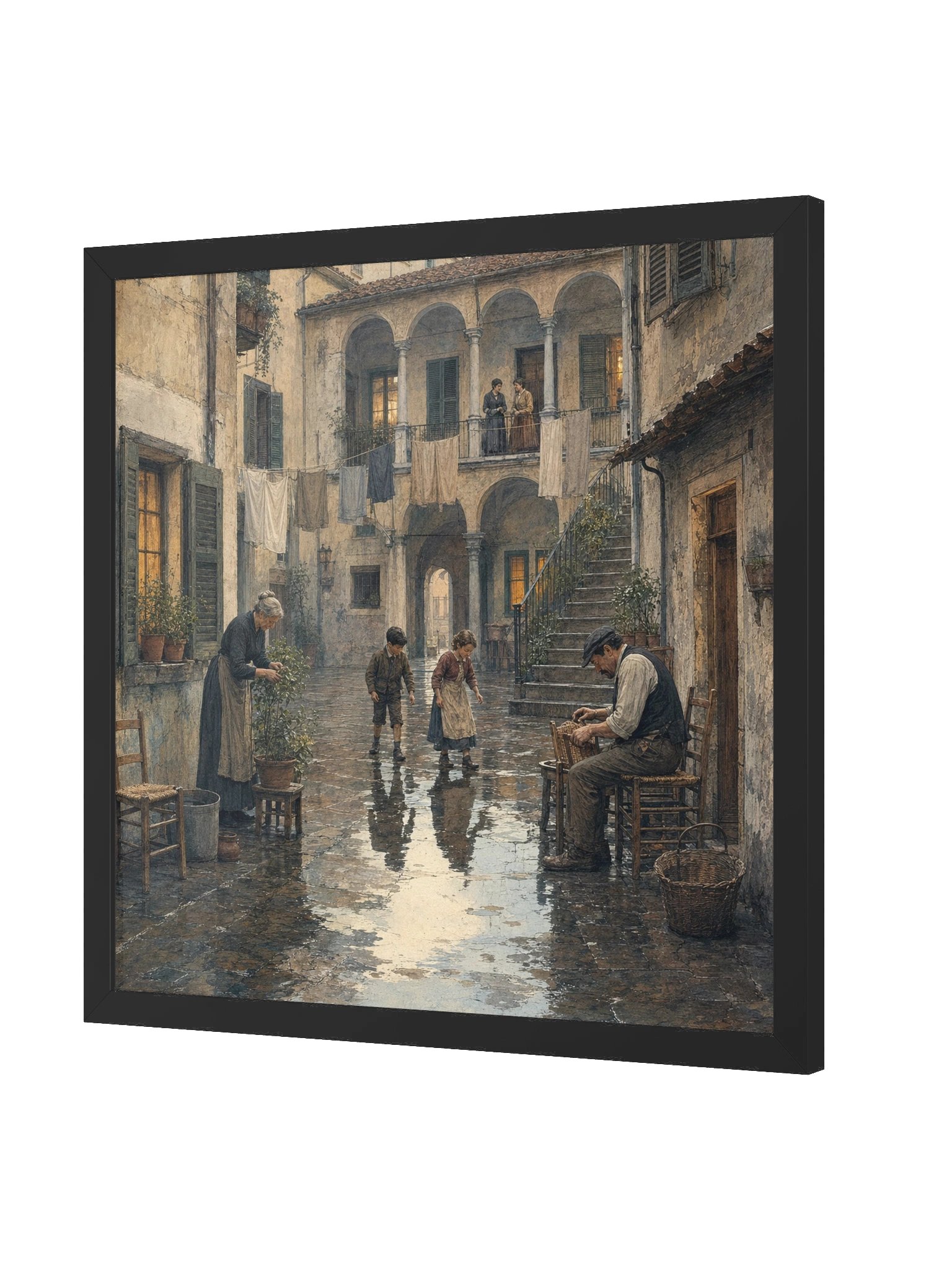 Il Cortile Dopo la Pioggia — Framed Matte Art Print product image (4)