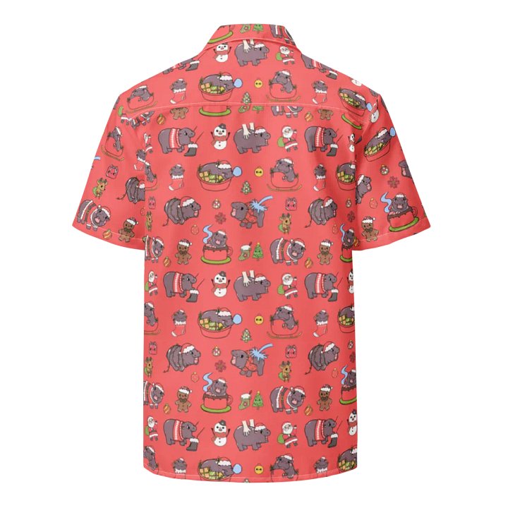 MOODENG'S RED CHRISTMAS HAWAIIAN SHIRT! product image (2)