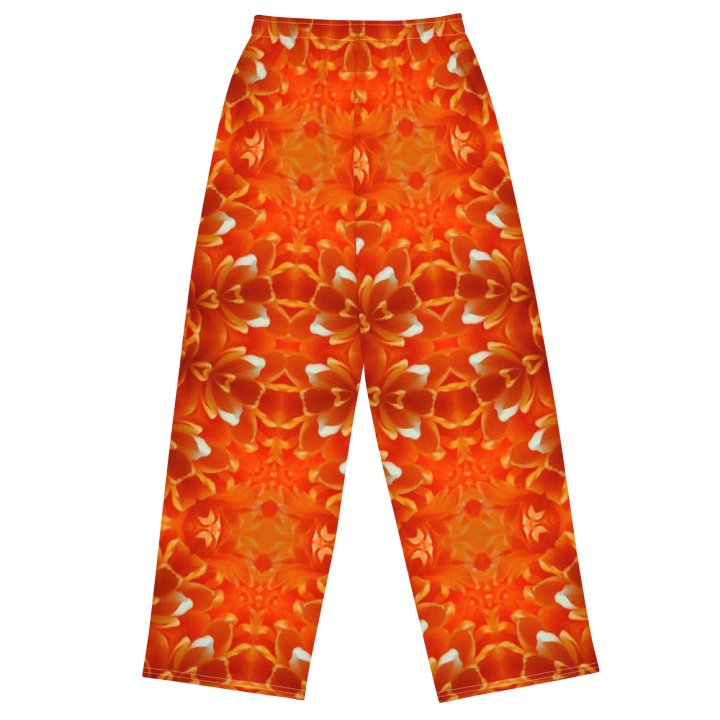 Orange Flower Kaleidoscope Wideleg Pants product image (2)