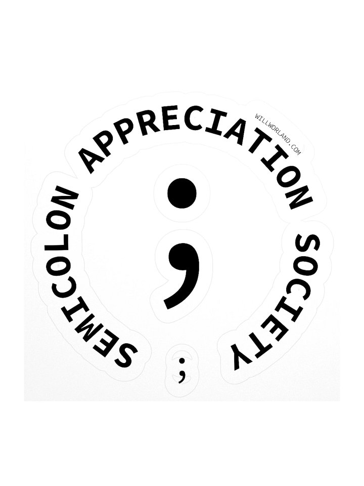 Semicolon Appreciation Society (Sticker) product image (2)