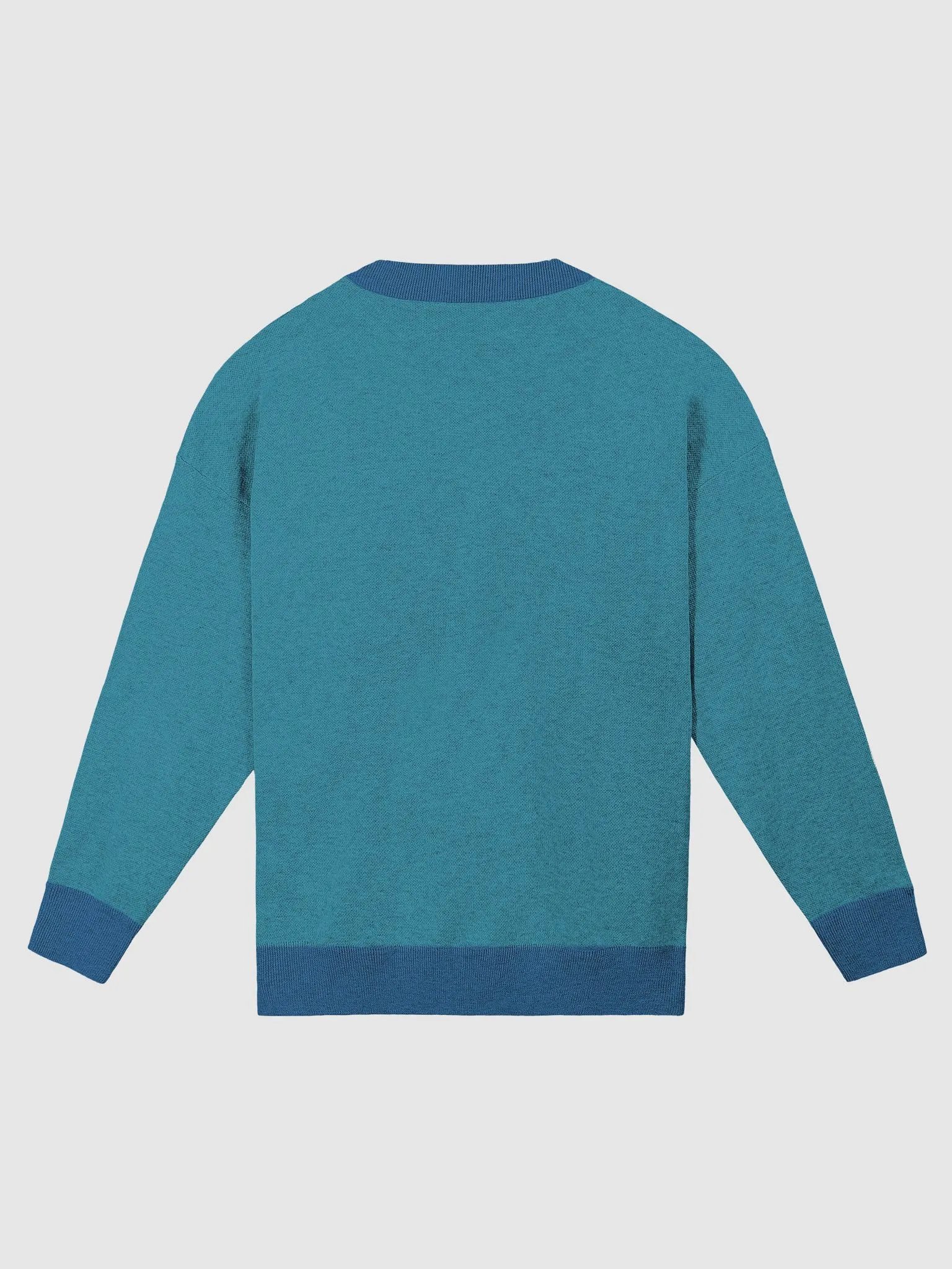 FUNNY *and* SENSITIVE (lg. lined design, deep teal and blue) knitwear relaxed crewneck product image (9)