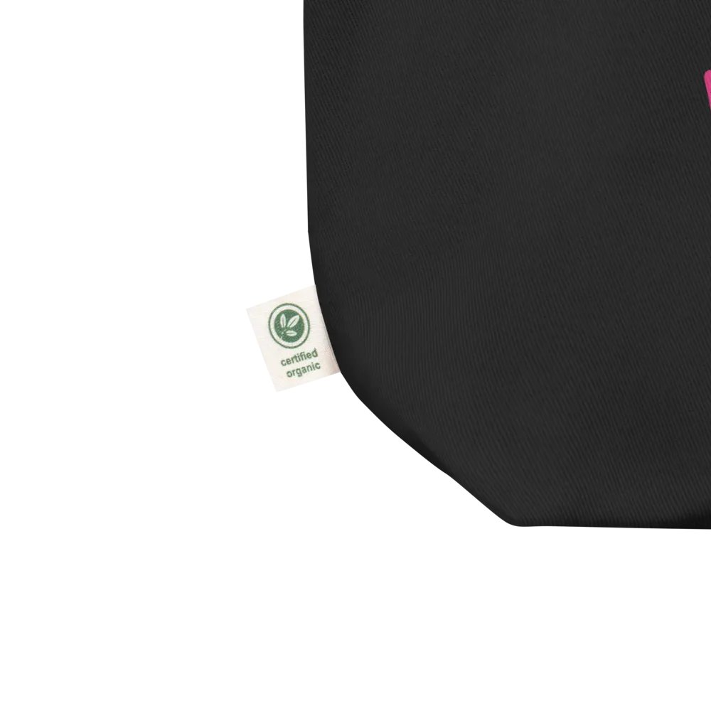 Pure pink LOVE on black organic Tote Bag product image (5)
