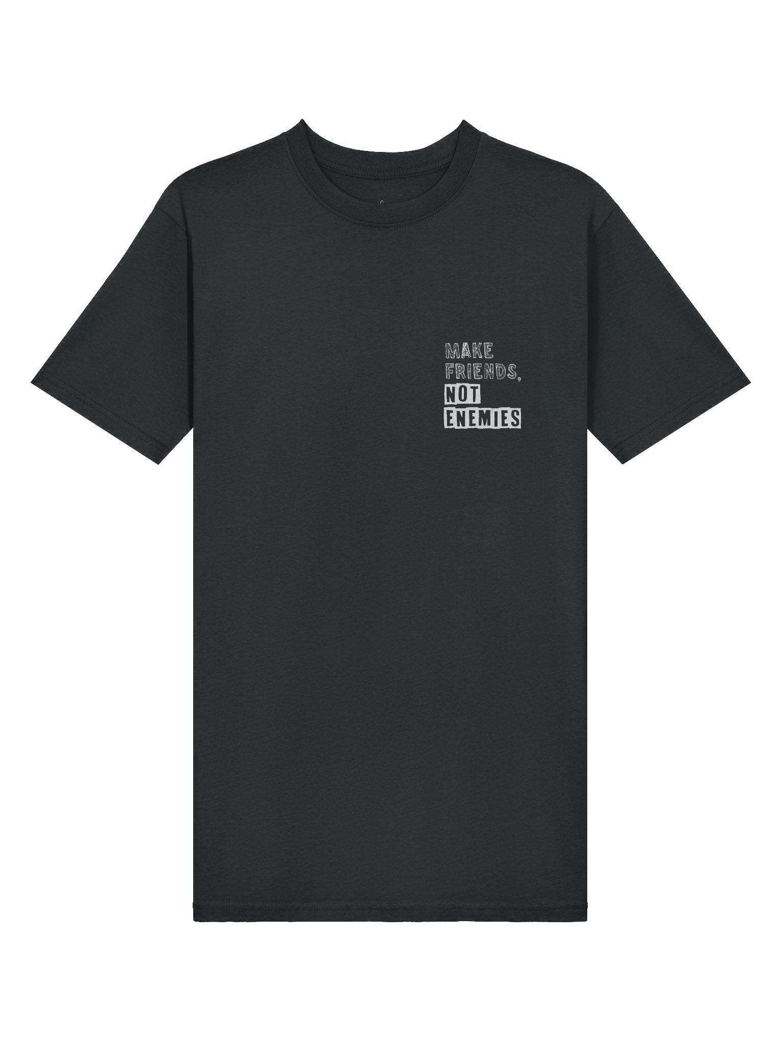 Make Friends Not Enemies Black Tee product image (6)
