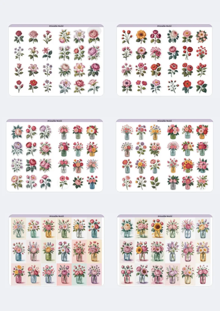 Flowers Sticker Pack (Vintage Style) product image (2)