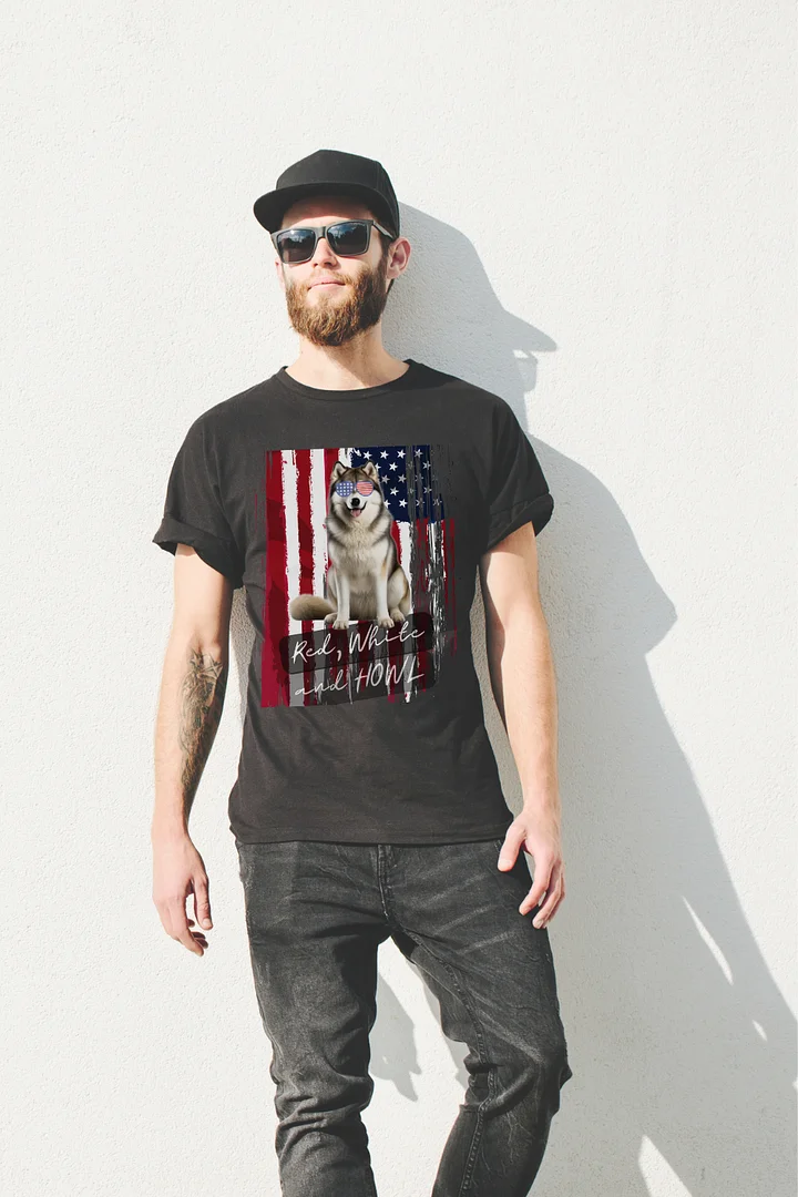 Alaskan Malamute American Flag Pun Relaxed Fit T-shirt product image (9)