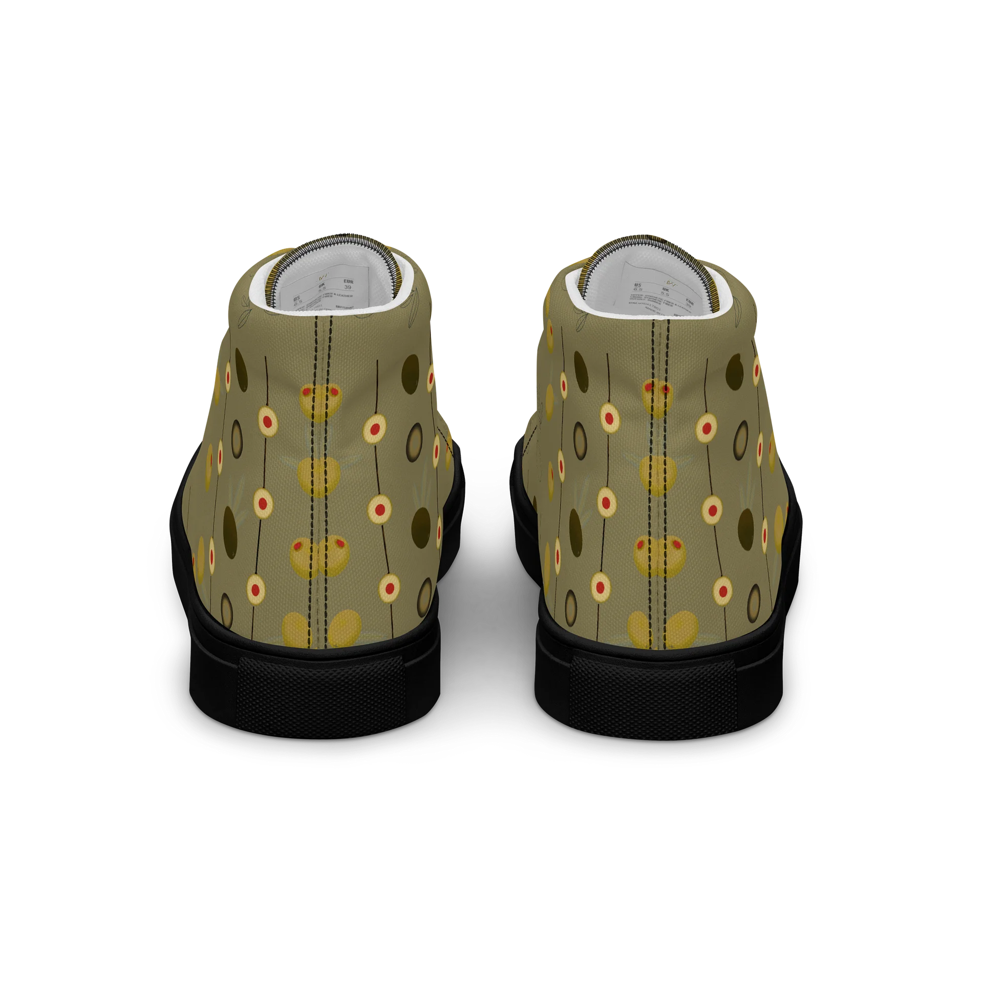 Olive Geometry Men's High Top Canvas Shoes product image (6)