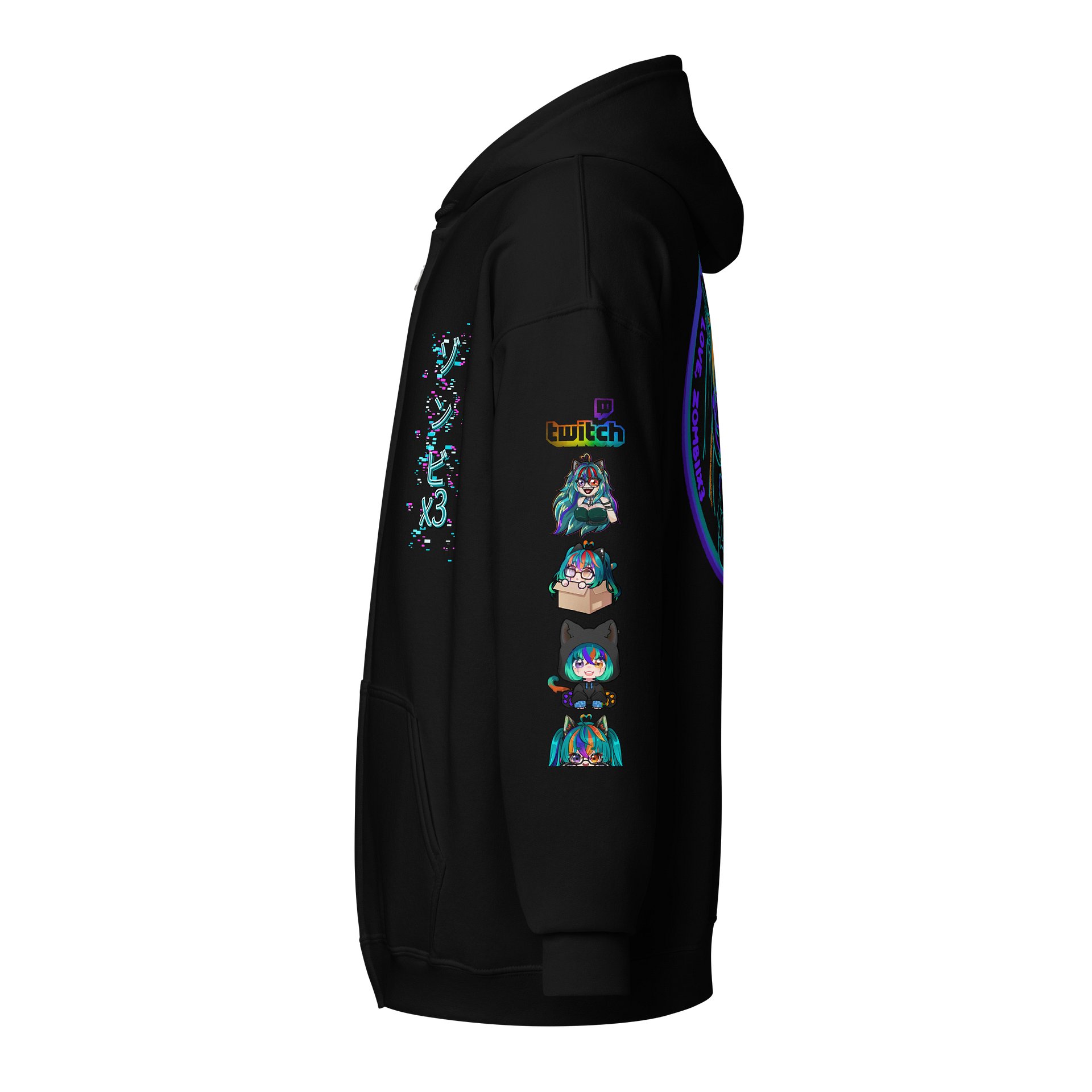 glitch stamp zip up hoodie (updated) product image (3)