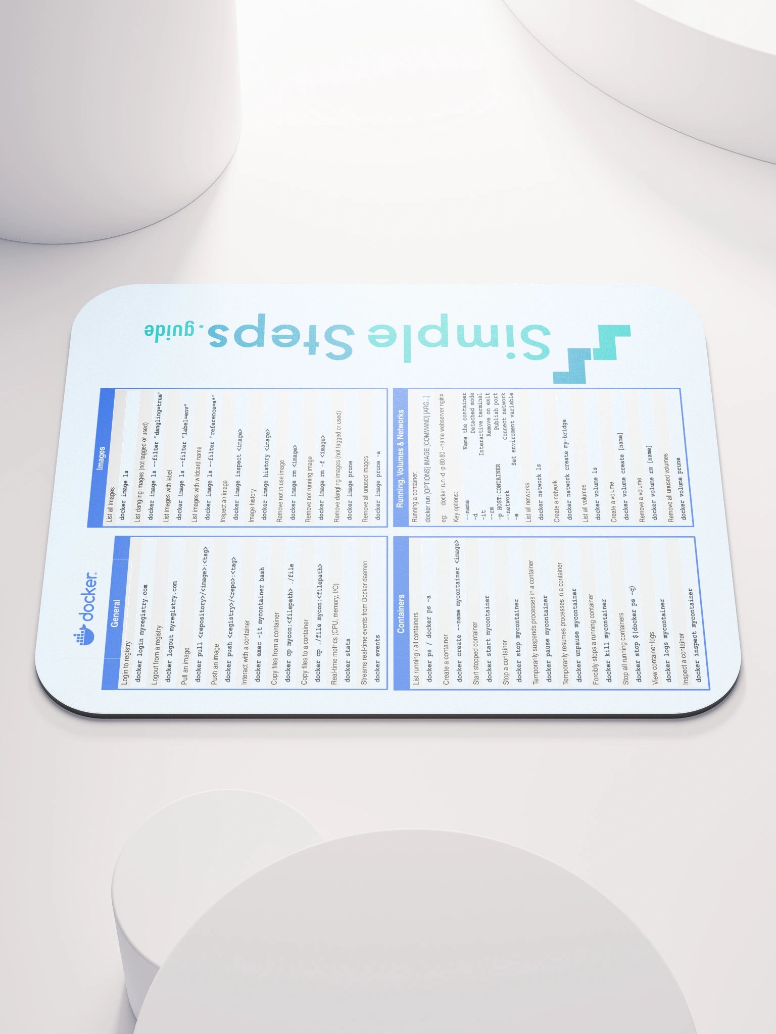 Docker Cheat Sheet Mouse Mat product image (1)