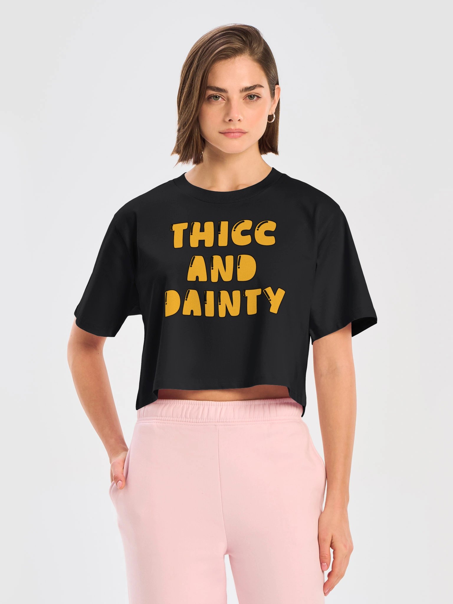 Thicc & Dainty Cropped Tee (yellow) product image (21)