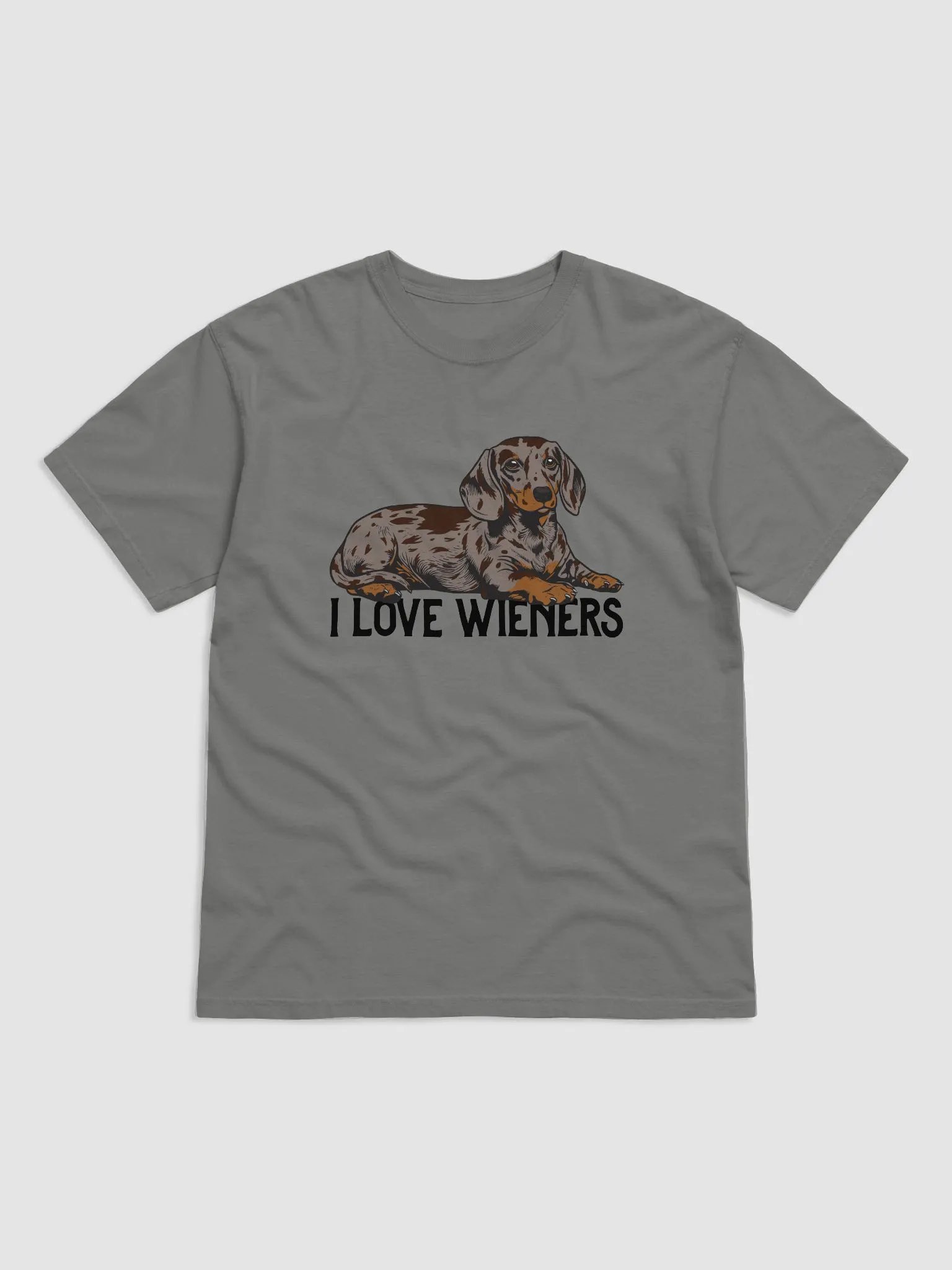 I Love Wieners T-Shirt of a Daschshund (Dapple | Funny T-Shirt for Wiener and Doxie Owners product image (1)