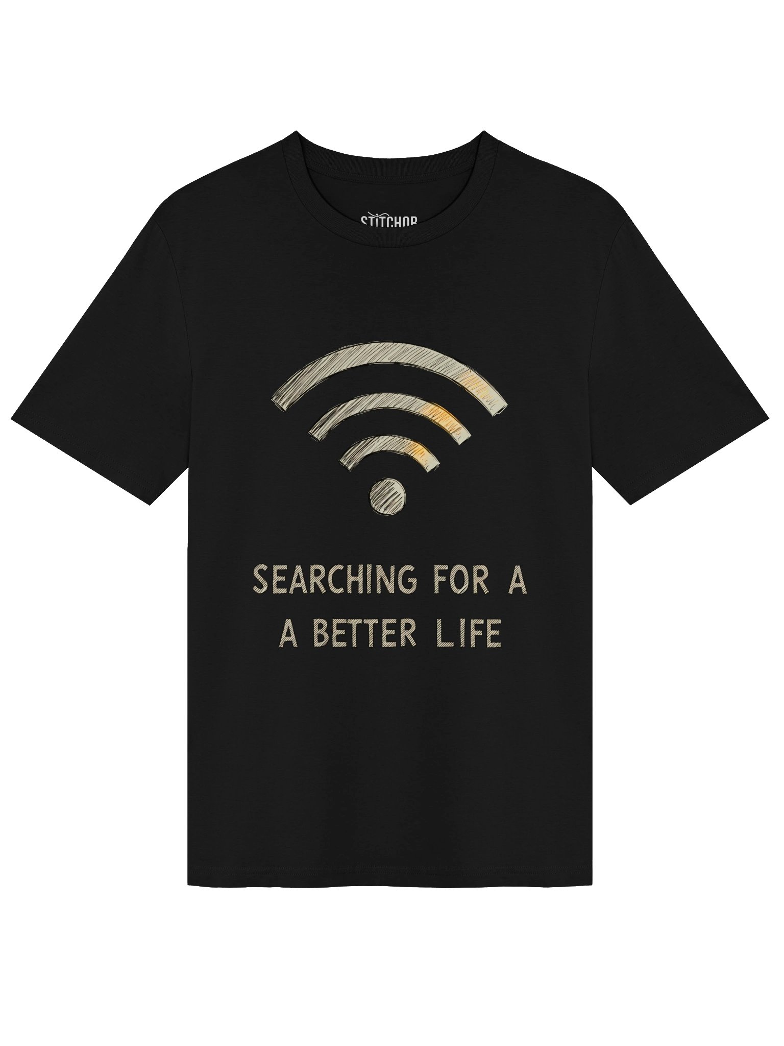 Searching For A Better Life – Funny Tech Wi-Fi Graphic - Unisex Organic T-Shirt product image (4)