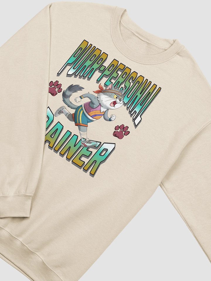 Purr Personal Trainer Cat Crewneck Sweatshirt product image (16)