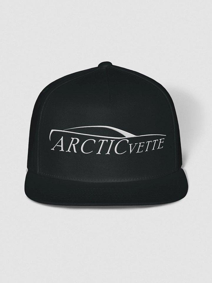 Arctic Vette Flat Bill Snap Back Hat - White Embroidery product image (1)