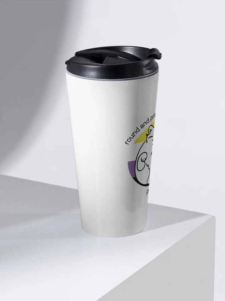 Round and Proud Manul Nonbinary Version - Steel Travel Mug product image (2)