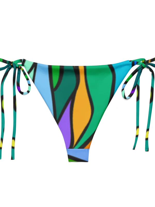 Vibrant Mosaic Recycled Bikini Bottom - Wave at Sunset product image (2)