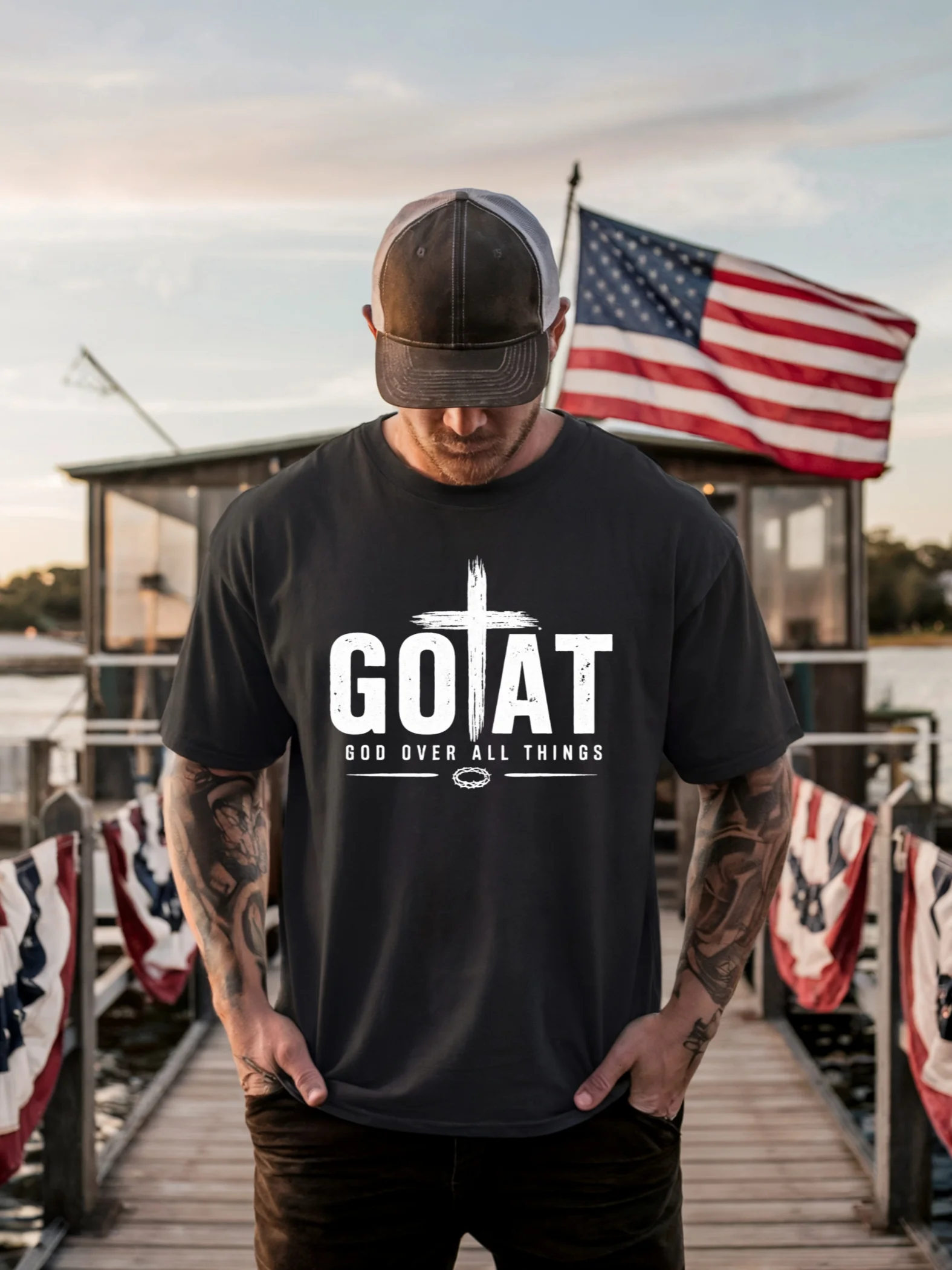 GOAT – God Over All Things Christian T-Shirt | Faith-Based Inspirational Apparel | Kingdom Life Co. product image (1)