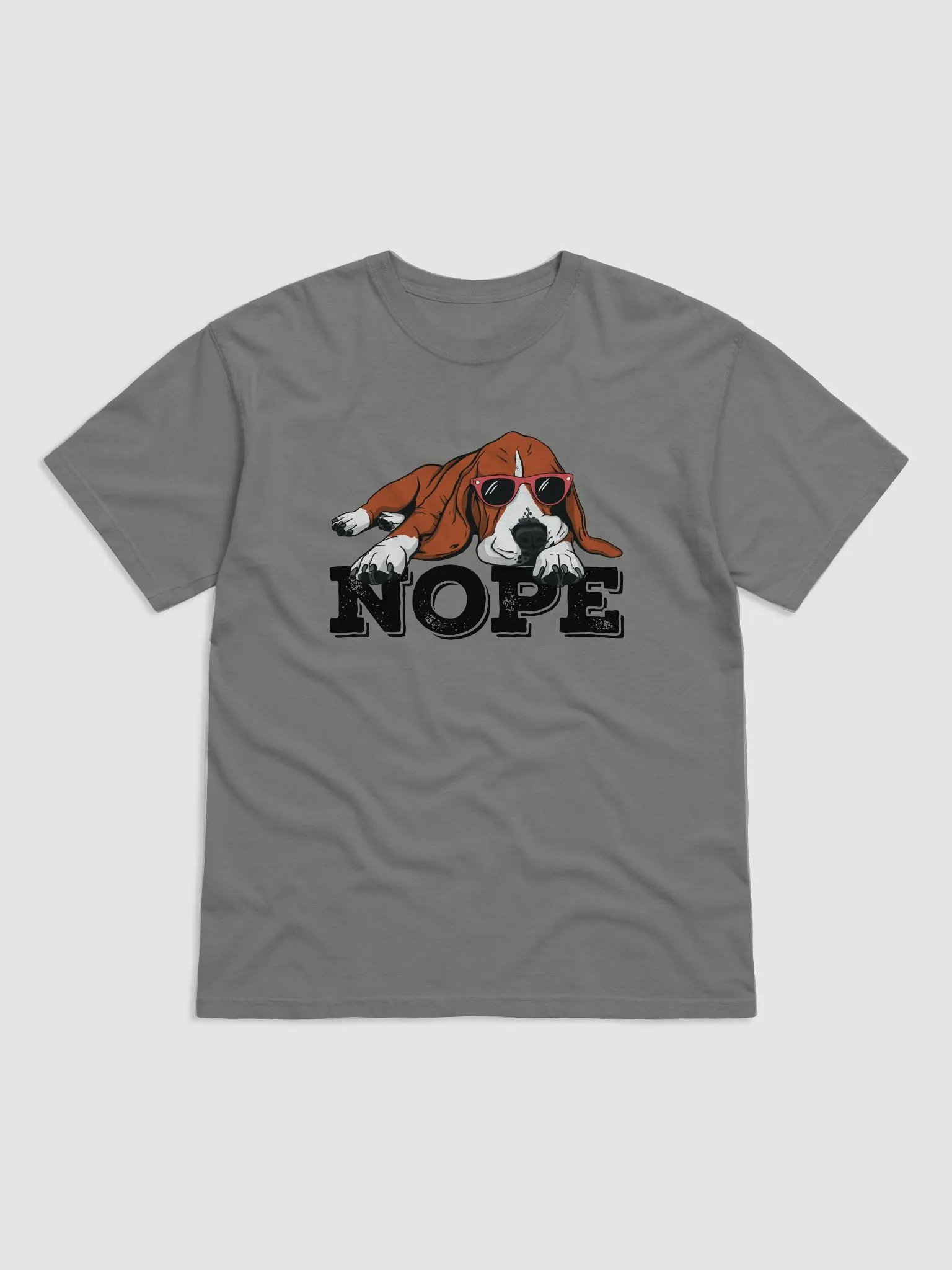 Nope Funny T-Shirt | Funny Lazy Basset Hound Wearing Sunglasses T-Shirt for Dog Lovers product image (1)
