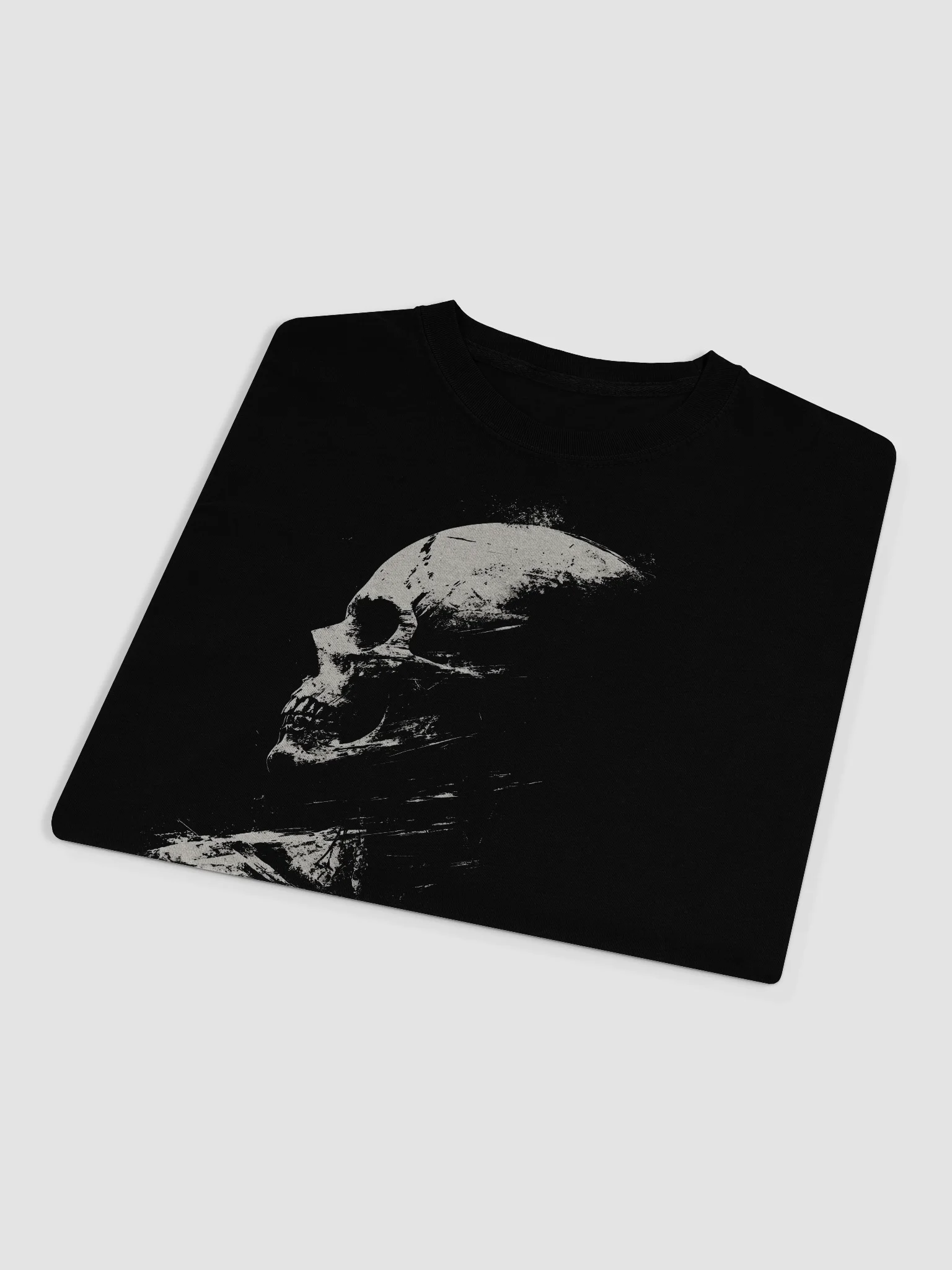 Skull Side Profile Black Long Sleeve Shirt product image (3)