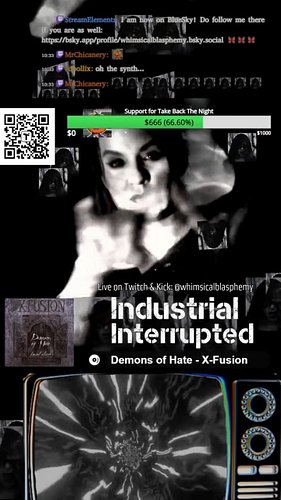 From my set on INDUSTRIAL INTERRUPTED last night, a fundraiser Twitch train for Take Back the Night. 🖤 It's still happening t...