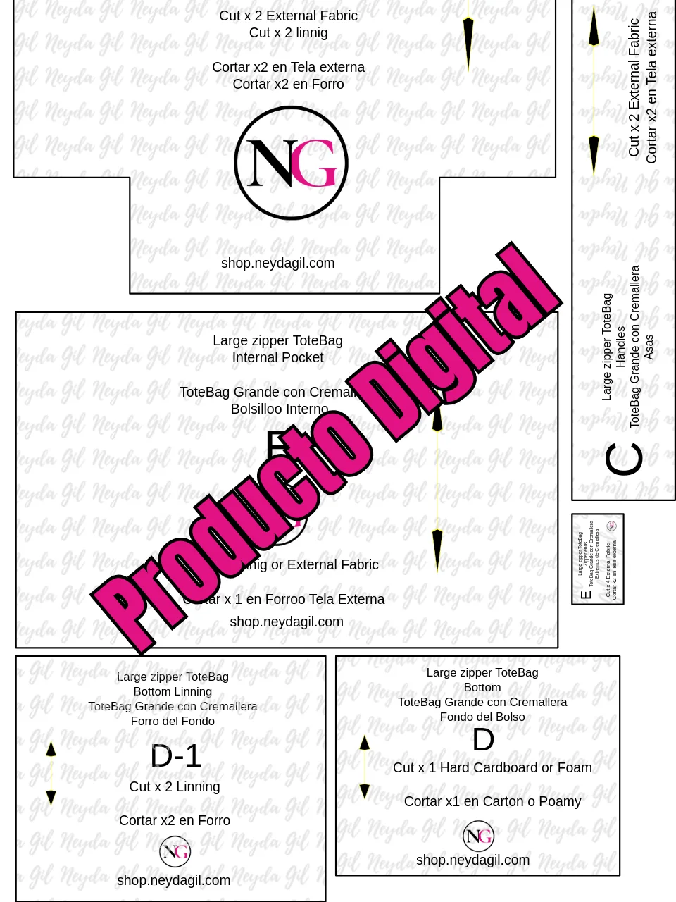 Patrón Digital en PDF Bolso Tote Camille product image (2)