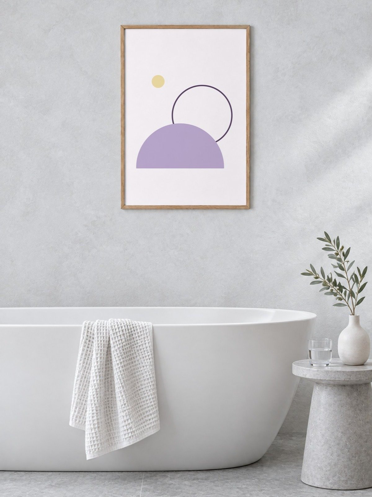 Lavender Moon Print | Abstract Bathroom Wall Art product image (2)