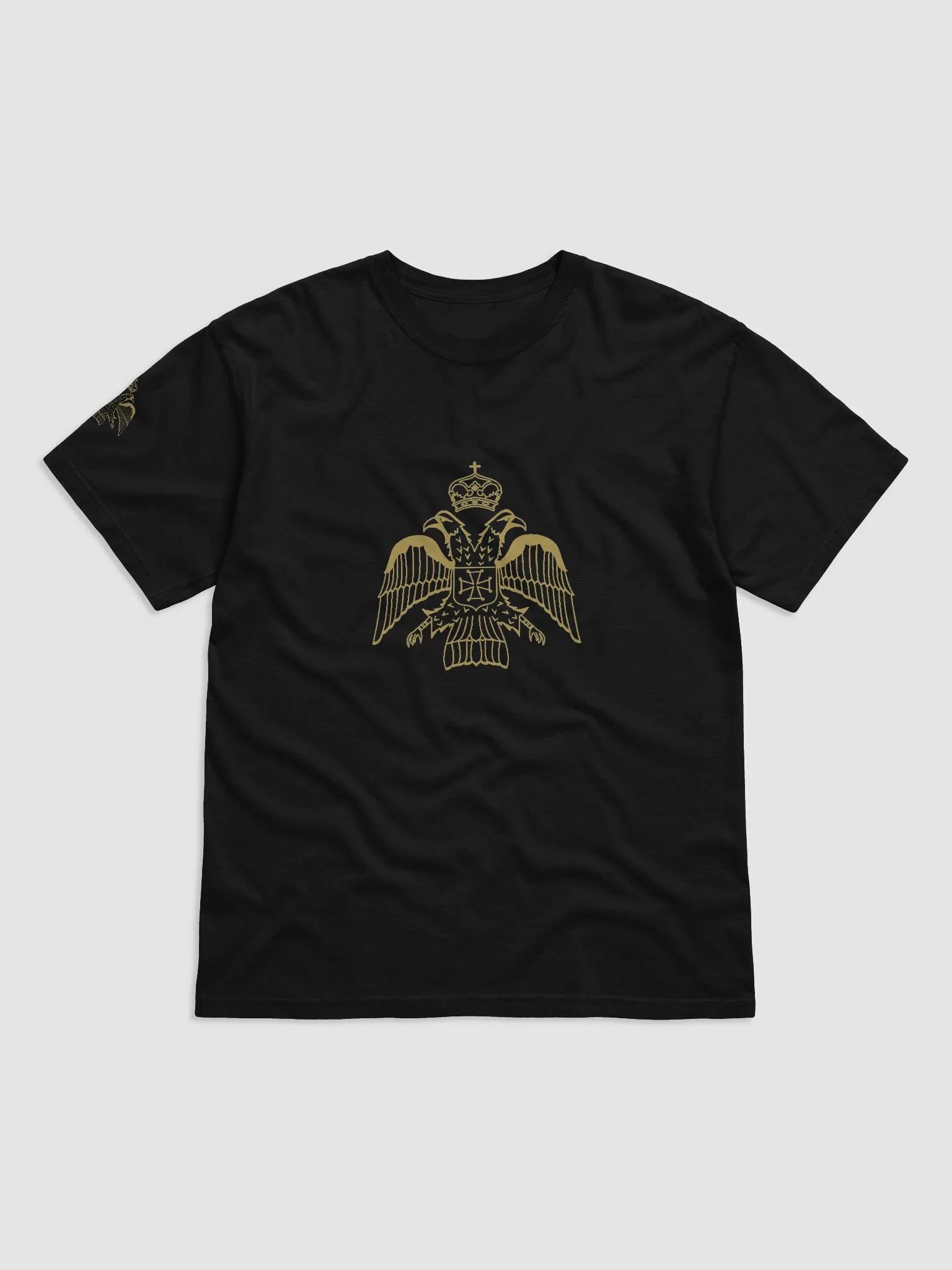 Golden Two-Headed Byzantine Eagle Orthodox Christian T-Shirt – Garment-Dyed Religious Tee, Faith Gift product image (1)